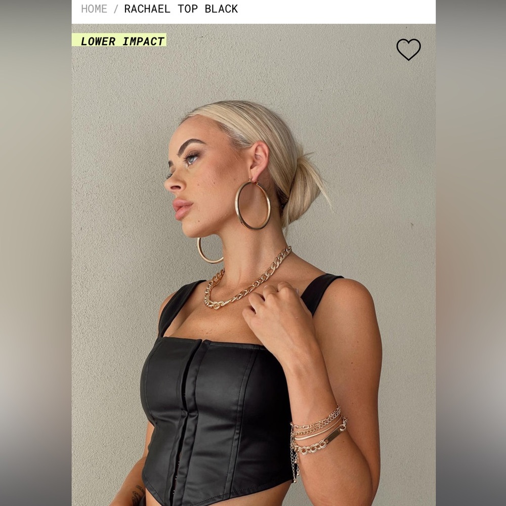 Rachel Top Black Leather Corset